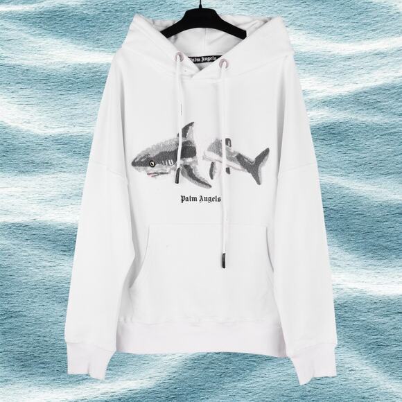 Palm Angels White Hoodie